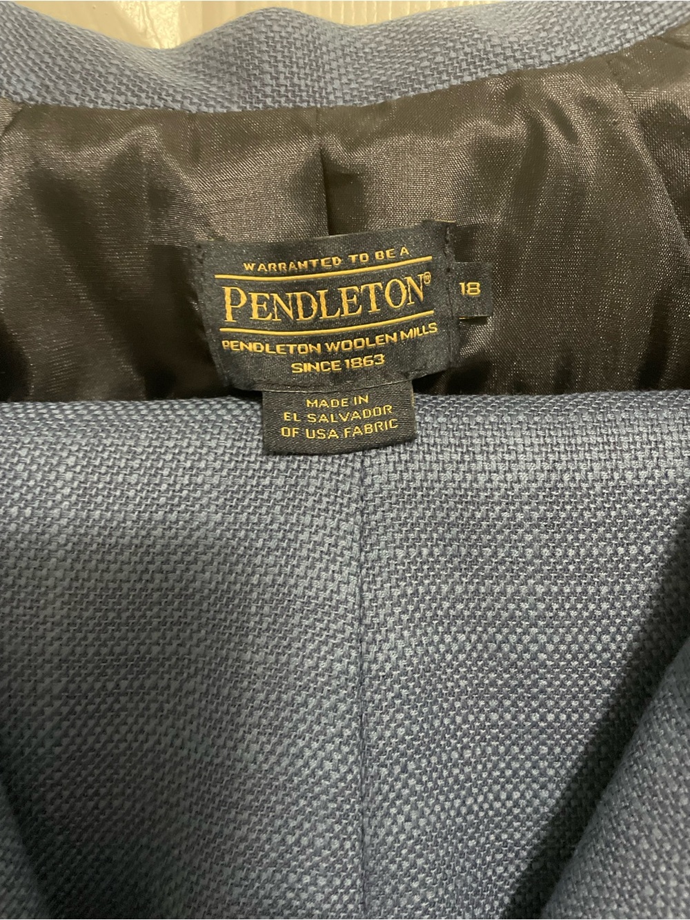 Pendleton Blue Single-Breasted Women's Blazer Jacket With Pants - Picture 2 of 5